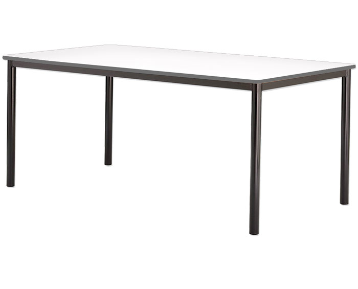 Rectangular Budget Canteen Dining Table -  (Dark Grey Spray Polyurethane Edge)