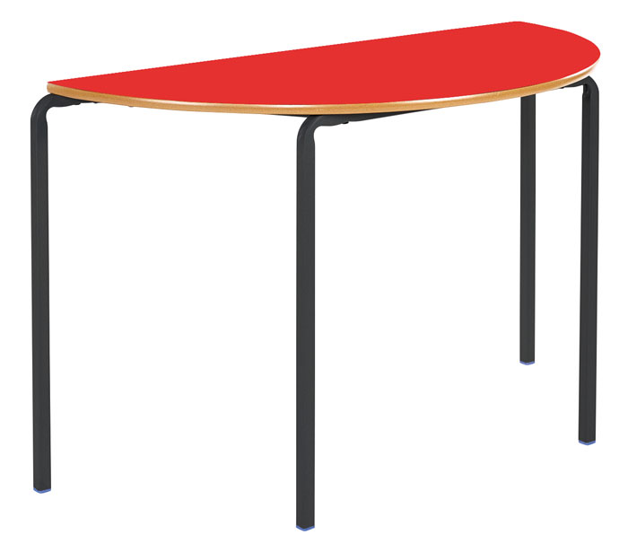 Classroom Premium Slide Stacking Semi-Circular Table - MDF Edge