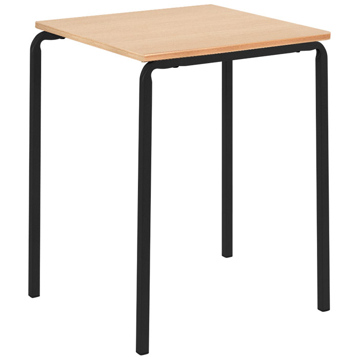 Contract Classroom Tables - Slide Stacking Square Table With Matching ABS Thermoplastic Edge