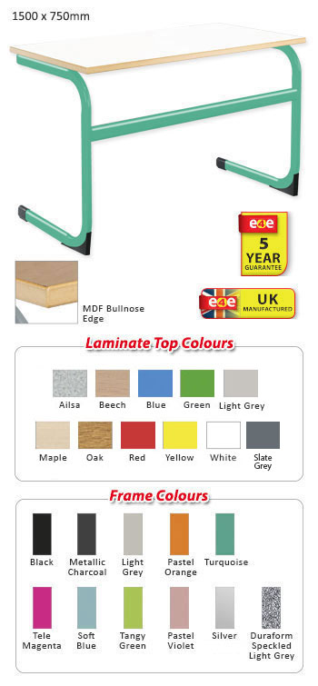 Euro Double Table - MDF Edge - 1500 x 750mm