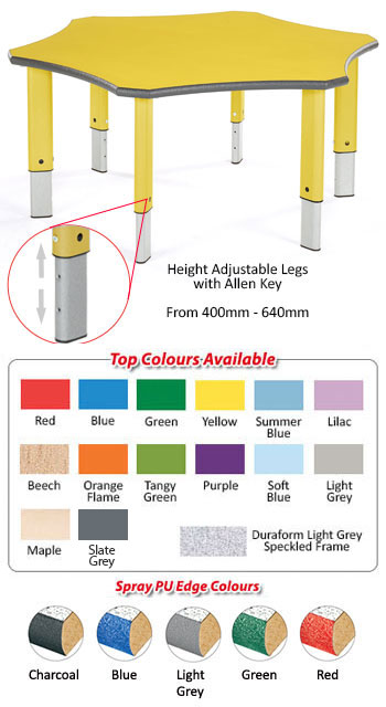 Height Adjustable Heavy Duty - Flower Shape Table