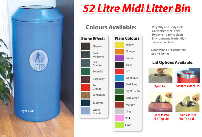 52 Litre Midi Litter Bin