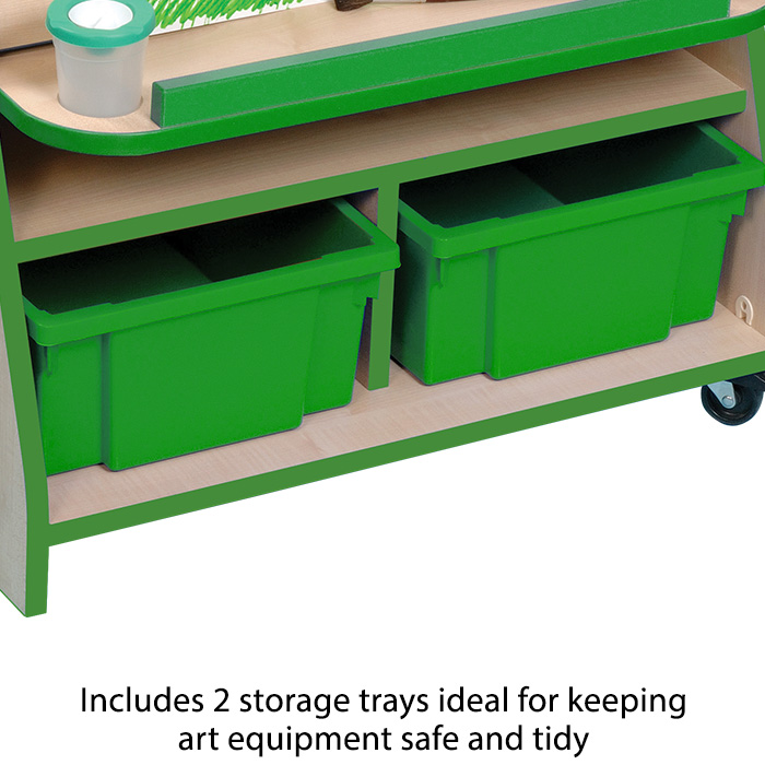 e4e Denby Mobile Paint Easel Unit With 2 Storage Trays