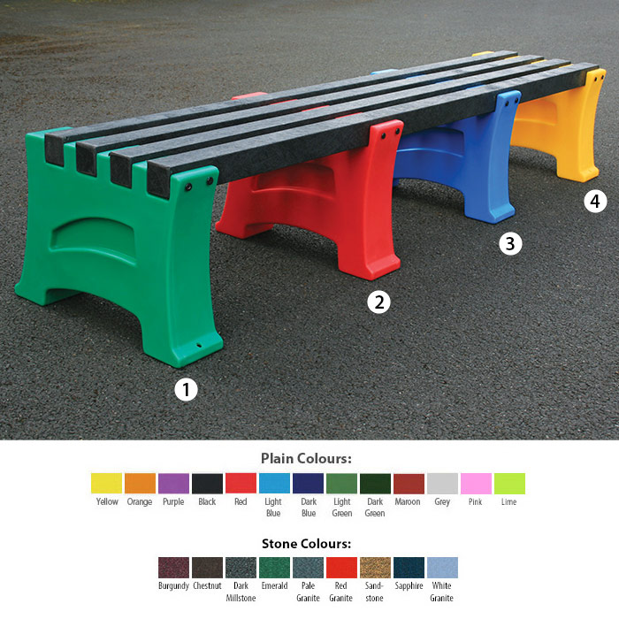 Multicoloured Bench - 4 Person