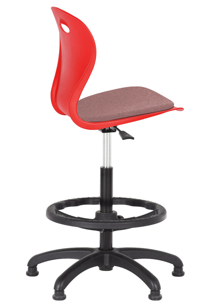 Origin Lotus Task Stool - Nylon Base/Glides with Upholstered Seatpad