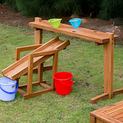 Outdoor Rack for Funnels and Slide - Includes 3 Buckets and Funnels