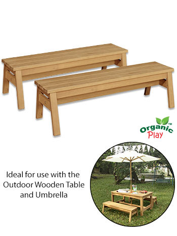 Outdoor Wooden Bench - Set of 2