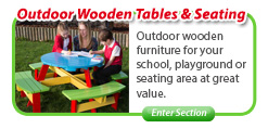 Outdoor Wooden Tables & Seating