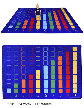 Large Counting Colour Grid Rug