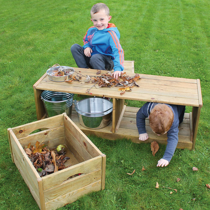 Outdoor Discovery Bench & Crates