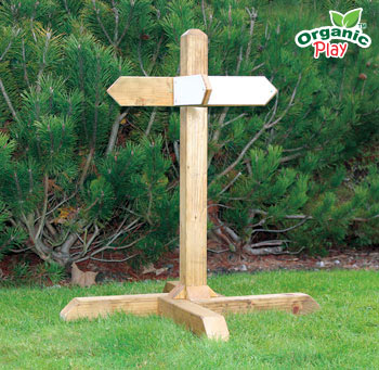 Outdoor Wooden Sign Post