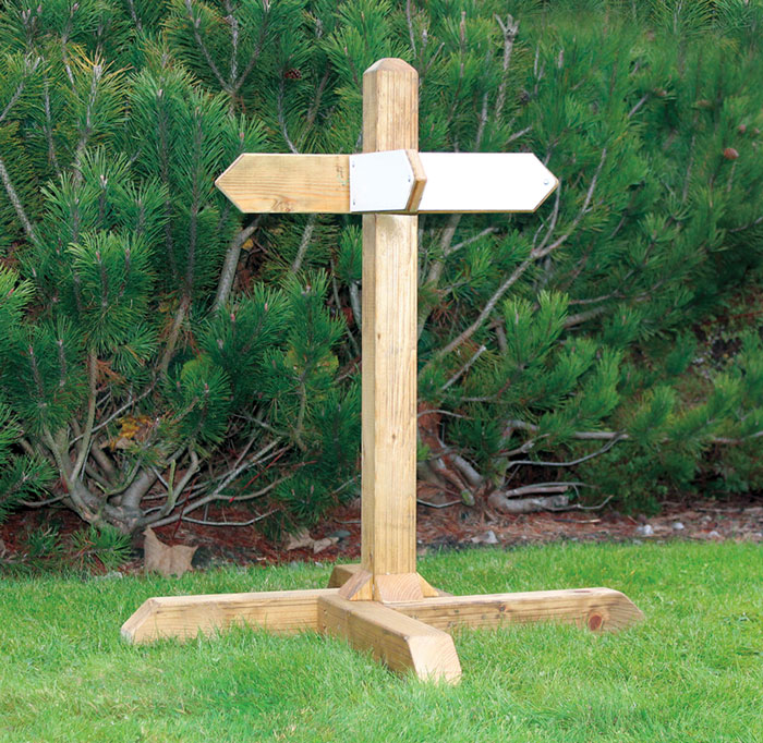 Outdoor Wooden Sign Post