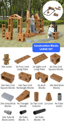 Construction Blocks - Large Set (172 pieces)