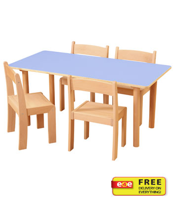 Rectangular Table In Pastel Blue
