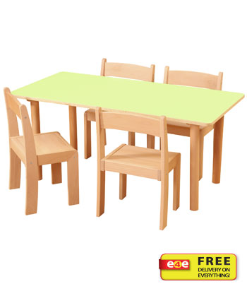 Rectangular Table In Pastel Green