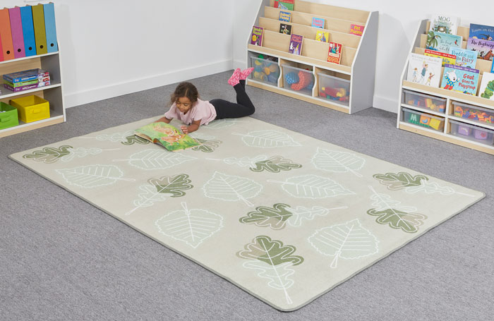 Neutral Colours - Abstract Leaf Rug 2.5m x 1.7m