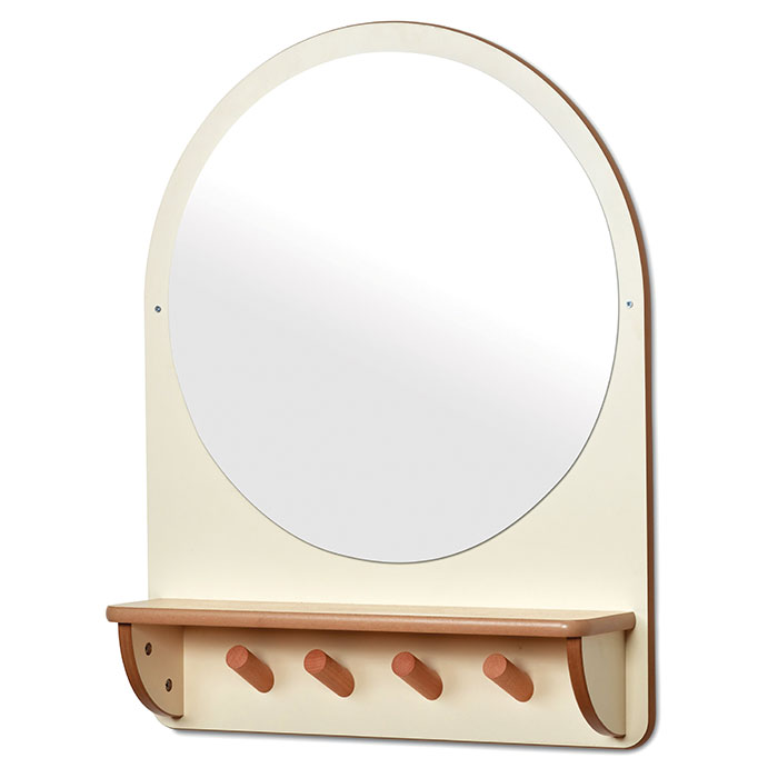 Millhouse Wall Mirror with Hooks