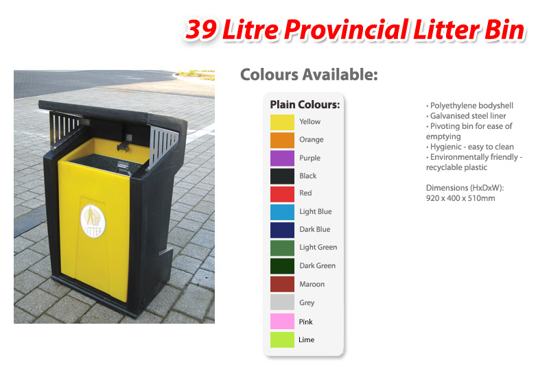 39 Litre Provincial Litter Bin
