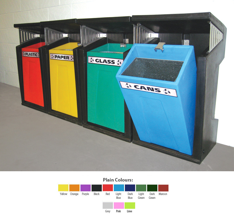 SET OF 4: 39 Litre Provincial Recycling Bins