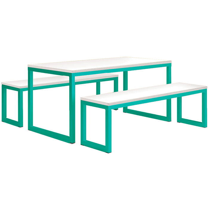 Bench Style Dining Set - Turquoise