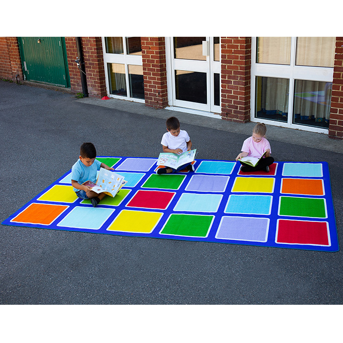 Rainbow Rectangle Placement Outdoor Mat