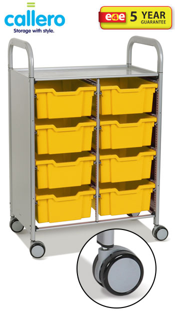 Callero Plus® Double Width Trolley With 8 Deep Trays