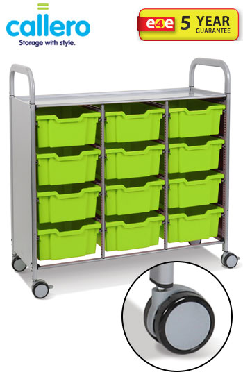 Callero Plus Treble Width Trolley With 12 Deep Trays