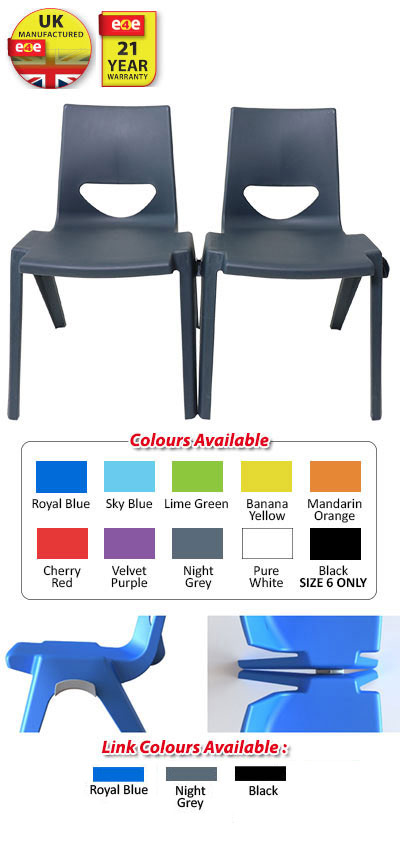 EN Series One Piece Classroom Chair with Linking Device for Size 5 & 6