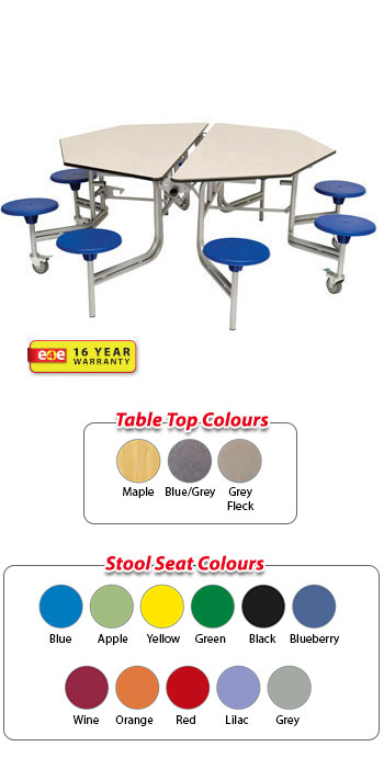 Spaceright Octagonal Folding Table Seating Unit