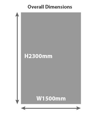 Floor Standing Wall Fixed Rollerboard Frame (3 Section Surface) W1500 x H2300mm