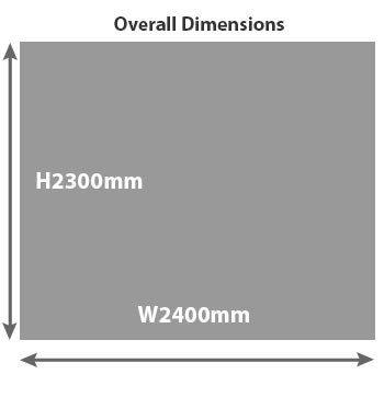 Floor Standing Wall Fixed Rollerboard Frame (3 Section Surface) W2400 x H2300mm