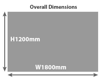 Wall Mounted Rollerboard Frame (3 Section Surface) W1800 x H1200mm