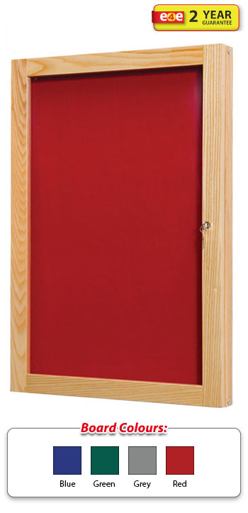 Decorative Beech Wood Frame Tamperproof Noticeboard - Single Door