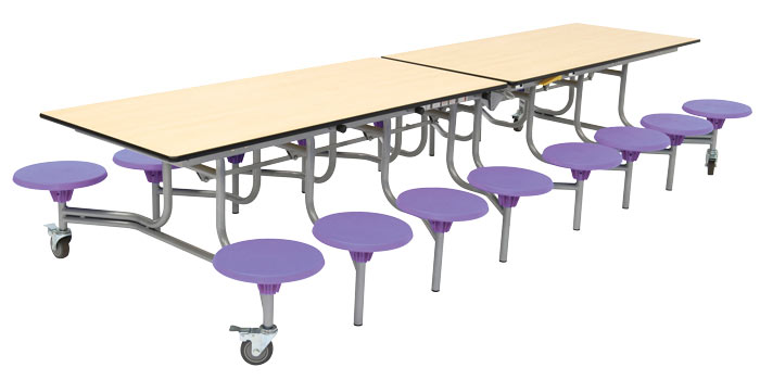 Spaceright 16 Seat Rectangular Mobile Folding Table Seating Unit