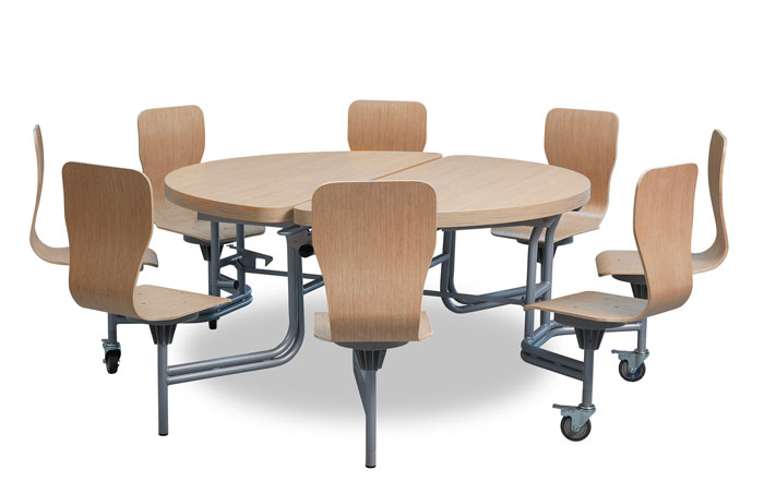 Primo Mobile Round Folding Table (Moderno Oak)