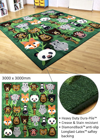 Kinder™ Wild Animals Carpet - 3m x 3m