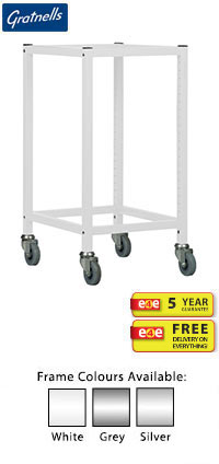 Gratnells Science Range - Under Bench Height Empty Single Column Frame Trolley - 735mm (holds 5 shallow trays or equivalent)