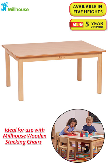 Small Rectangle Melamine Top Wooden Table - 960 x 695mm