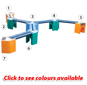 Multicoloured Spiral Bench - 12 Person Unit