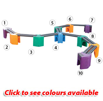 Multicoloured Spiral Bench - 18 Person Unit