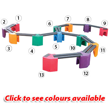 Multicoloured Spiral Bench - 24 Person Unit
