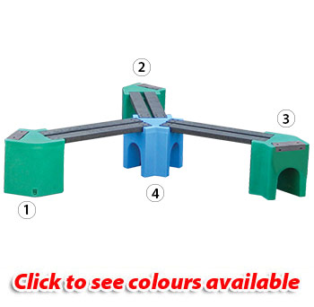 Multicoloured Spiral Bench - 6 Person Unit