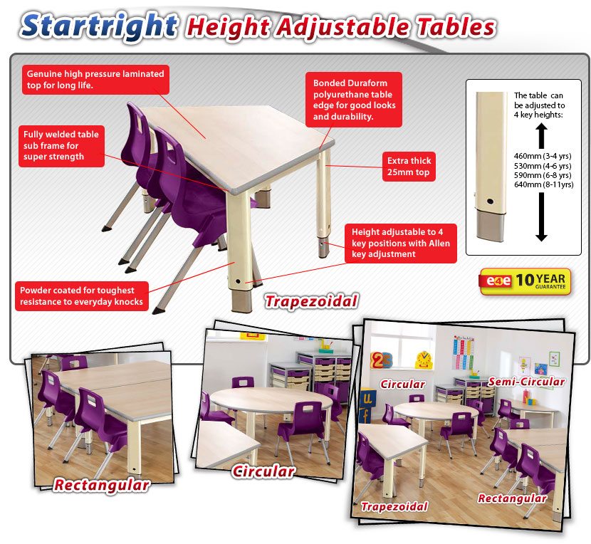 height adjustable table with maple tops