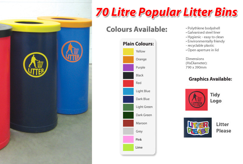 70 Litre Popular Litter Bins