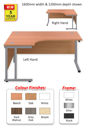 Twin Upright Leg Radial Desk