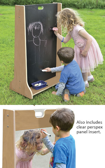 Outdoor Chalkboard & Clear Perspex Panel Easel
