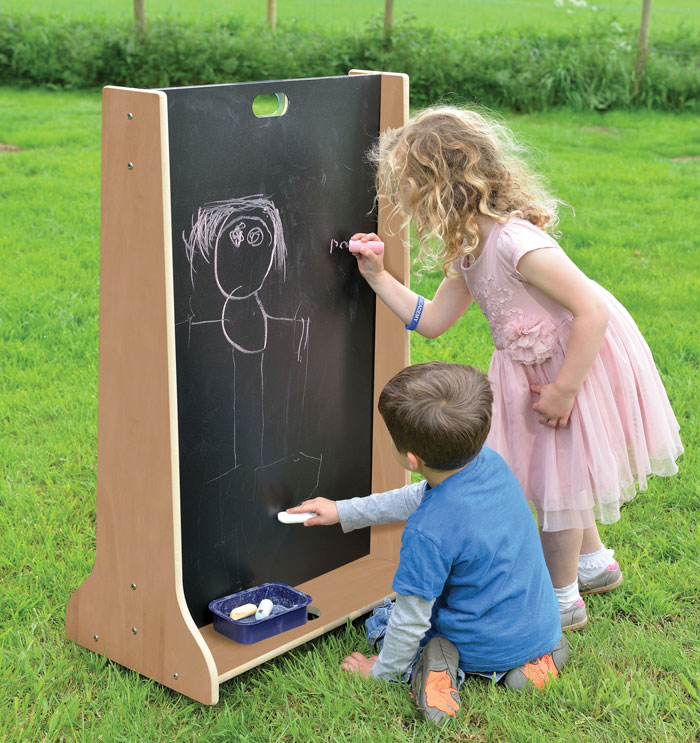 Outdoor Chalkboard & Clear Perspex Panel Easel