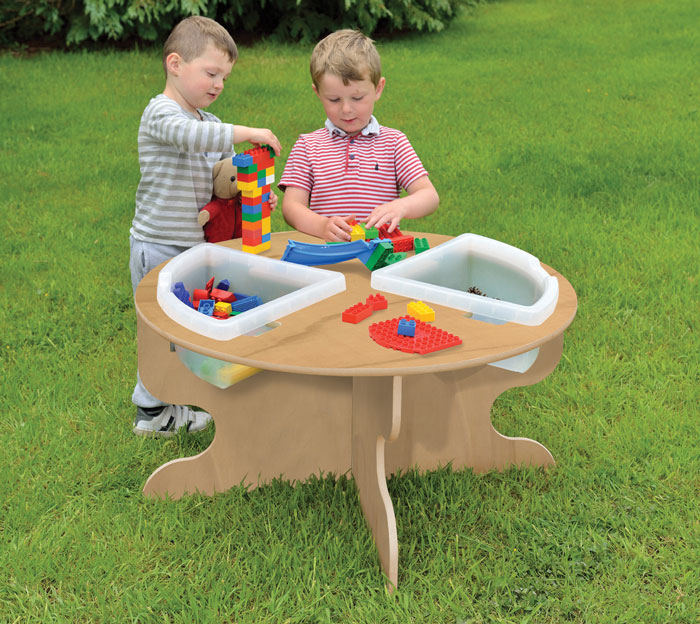 Outdoor Play Table with Inset Trays