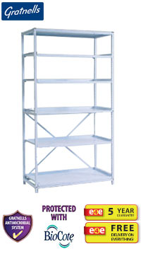 Gratnells Classic Medical Wide Column Frame With 5 Standard Shelves