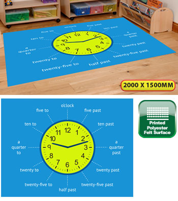 Tell The Time Clock Playmat - 2m x 1.5m
